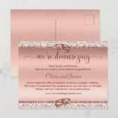 ウェディングの縮小 おしゃれなタイポグラフィー ローズゴールド 案内ポストカード (正面/裏面)
