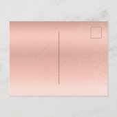 ウェディングの縮小 おしゃれなタイポグラフィー ローズゴールド 案内ポストカード (裏面)