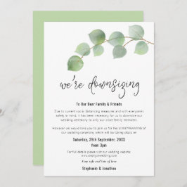 ウェディングの縮小 モダンスクリプト ユーカリ 案内状