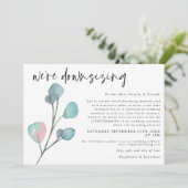 ウェディングの規模縮小スクリプト 現代のユーカリ 案内状 (スタンド正面)