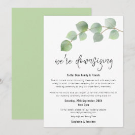 ウェディングの規模縮小 モダンスクリプト ユーカリ 案内状