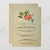 ウェディングの詳細　トロピカルパイナップルビーチ挿入 エンクロージャーカード (正面/裏面)