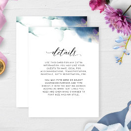 ウェディングの詳細、パープル、ブルー、テールの水彩 エンクロージャーカード