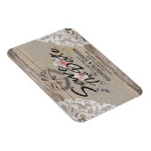 ウェディングは日付の馬蹄用のバ素朴ーラップレースを保存 マグネット (右側)