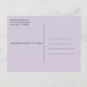 ウェディングは日付を保存ドライラベンダーバンドル 案内ポストカード (裏面)