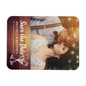 ウェディングは日付を保存フォトマグネットシャンパングラス マグネット (横)