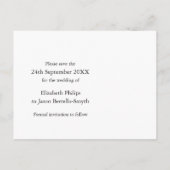 ウェディングは日付ダイヤモンドを黒のハートに保存する 案内ポストカード (裏面)