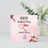 ウェディングへの愛が込められたテニスラケット 招待状 (スタンド正面)