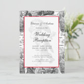 ウェディングまたはエンゲージメント ヴィンテージ キューピッド フレンチ トワール 招待状 (スタンド正面)