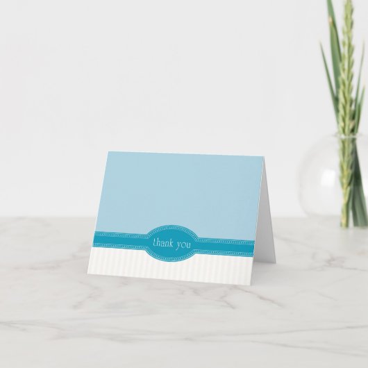 ウェディングやシャワーにお礼のカード（水色） サンキューカード (正面)