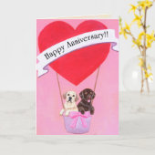 ウェディングアニバーサリーラブラドール カード (黄色い花)