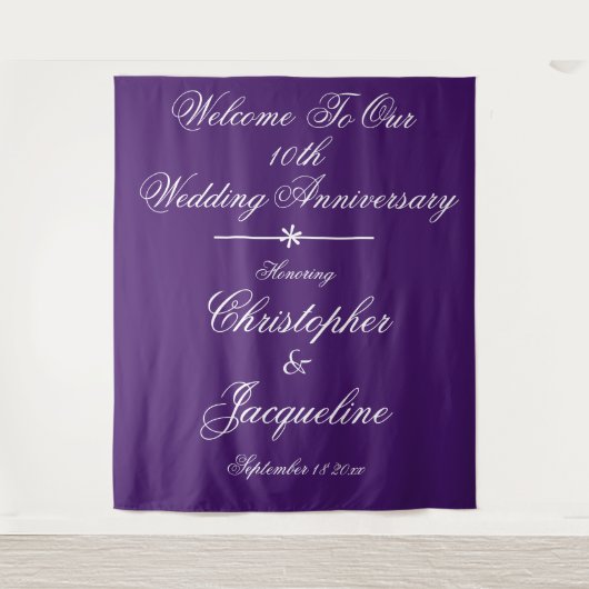 ウェディングアニバーサリー スクリプト フォトブース バックドロップ タペストリー (正面)
