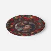 ウェディングアフターにおしゃれなカラーリリーのプレート , このサンセットトーンの水彩ラナンキュラス ペーパープレート (アングル)