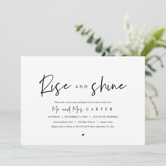 ウェディングアフターパーティーのおめでたい朝に  招待状 (スタンド正面)