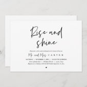ウェディングアフターパーティーのお誘い（ライズアンドシャイン）, 結婚式後の朝食会招待状 招待状 (正面/裏面)