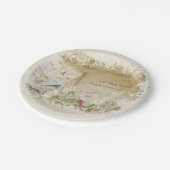 ウェディングアルバムとデイジーブーケ ペーパープレート (アングル)