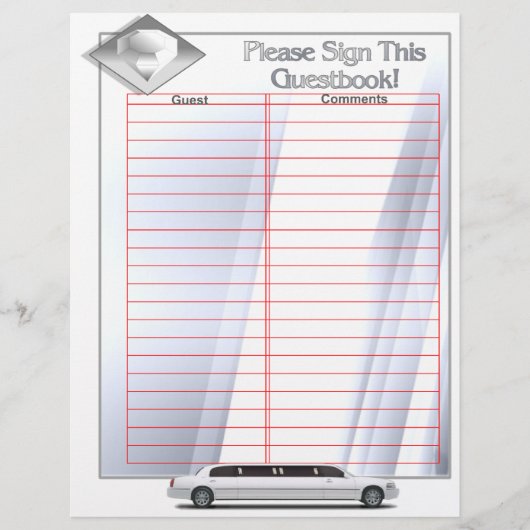 ウェディングアルバムゲストブックページ（ルーズリーフ挿入） (正面)