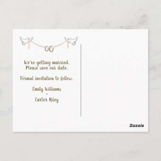 ウェディングアルバム日付の保存 ポストカード (裏面)