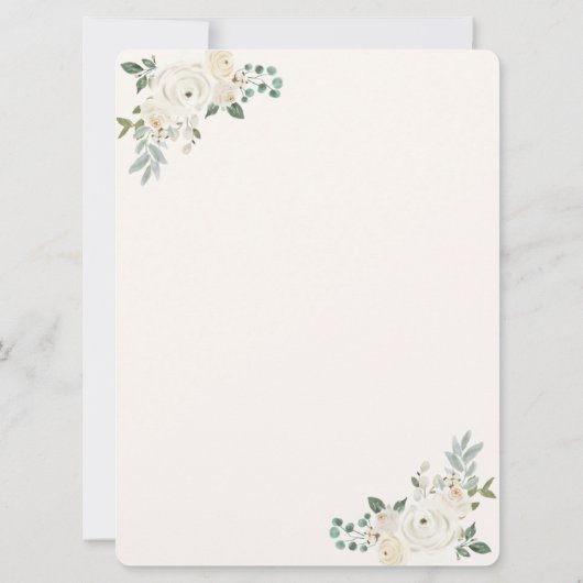 ウェディングアーチとローズ クリームゴールド Save the Date セーブザデート (裏面)