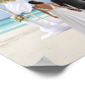 ウェディングアーチビーチカスタムフォトグラフィーバックグラウンド ポスター (角)