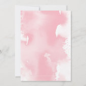 ウェディングイモダンンスタイリッシュビーピンクの水色 招待状 (裏面)