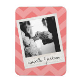 ウェディングインスタグラム写真レトロフレーム オーダーメッセージ マグネット (縦)