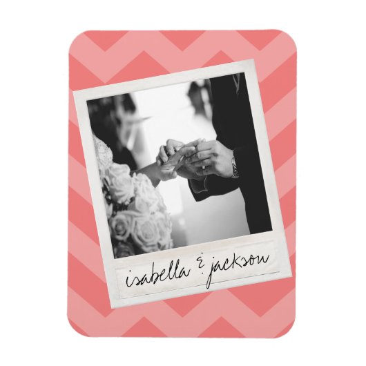 ウェディングインスタグラム写真レトロフレーム オーダーメッセージ マグネット (縦)