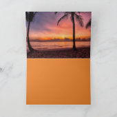 ウェディングインベイトビーチフラミンゴパームロマンティック 招待状 (内部)