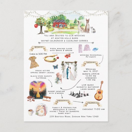 ウェディングウィークエンド アシュトンヒルズ 予定 招待状 (正面)