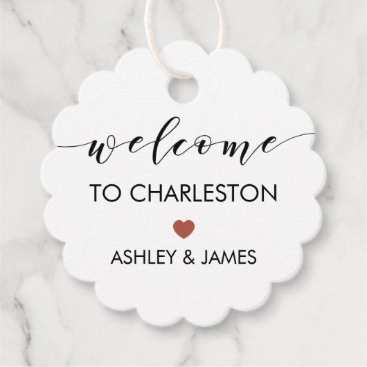 ウェディングウェルカムギフトタグ，ホテルゲストズテラコッタ フェイバータグ (正面)