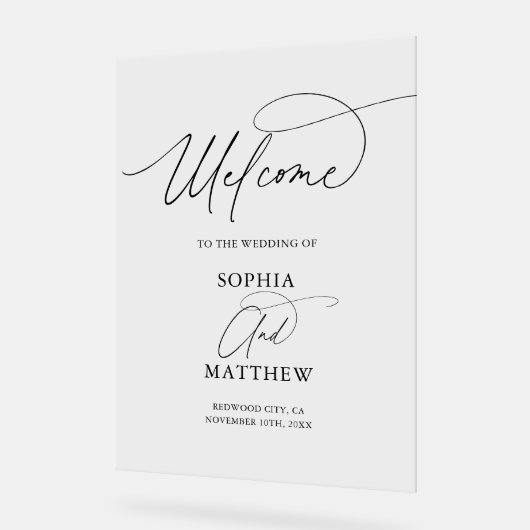 ウェディングウェルカムスクリプトサイン アクリルサイン (傾斜)