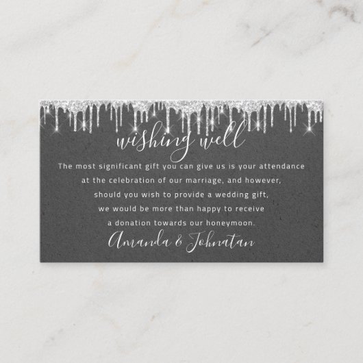 ウェディングウェル結婚式招待状銀クラフト 名刺 (正面)