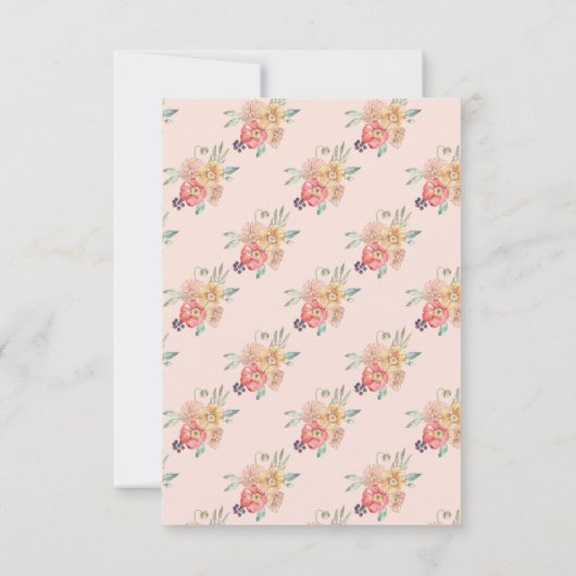 ウェディングウォーターカラーフラワーズエンゲージメントのお礼 サンキューカード (裏面)