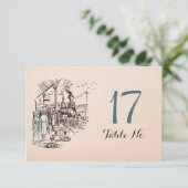 ウェディングエクスプレス テーブルナンバーカード 招待状 (スタンド正面)