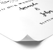 ウェディングエレガントカリグラフィー ブラック＆ホワイト ポスター (角)