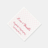 ウェディングエレガントパーソナライズされたパーティーピンクハート スタンダードカクテルナプキン (角)