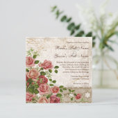 ウェディングエレガントフォーマル招待茶バラヴィンテージ 招待状 (スタンド正面)