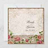 ウェディングエレガントフォーマル招待茶バラヴィンテージ 招待状 (裏面)