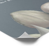 ウェディングエレガントフラワーブルーウォーターカラーローズ ポスター (角)