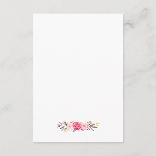 ウェディングエレガントレセプションシックフローラ金ゴールドフレーム エンクロージャーカード (裏面)