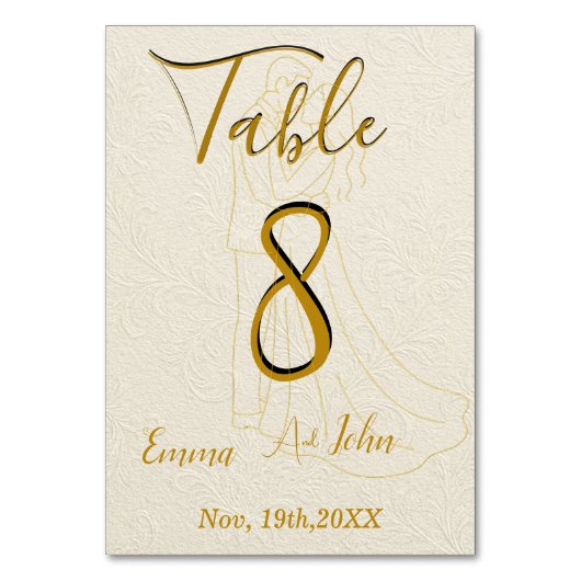 ウェディングエレガントレセプション用高級テーブルカード テーブルナンバー (裏面)