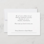 ウェディングエレガント用ブラックレースRSVPカード 出欠カード (裏面)