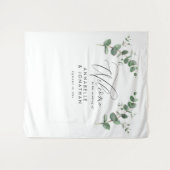 ウェディングエレガント ウェルカム ユーカリ ボタニカル セージ タペストリー (正面(横))