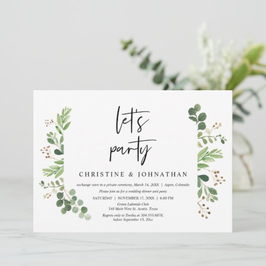 ウェディングエロープメントのお祝いパーティーしよう 招待状 (スタンド正面)