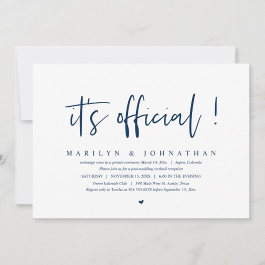 ウェディングエロープメントのディナー&パーティーのお知らせ 招待状 (正面)