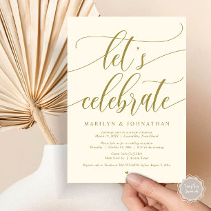 ウェディングエロープメントパーティーをお祝いしよう ネイビーブルー 招待状