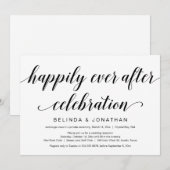 ウェディングエロープメント、エレガントで上品なブラックスクリプト 招待状 (正面/裏面)