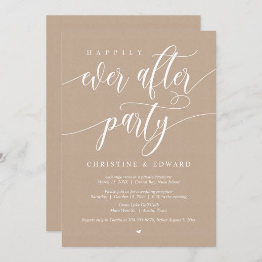 ウェディングエロープメント ハッピーエバアフターパーティー クラフト 招待状 (正面/裏面)