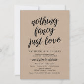 ウェディングエロープメント、何も豪華でなく、ただ愛、クラフト 招待状 (正面)