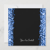 ウェディングエンゲージメントパーティーがスパークルブルーに輝く 招待状 (裏面)